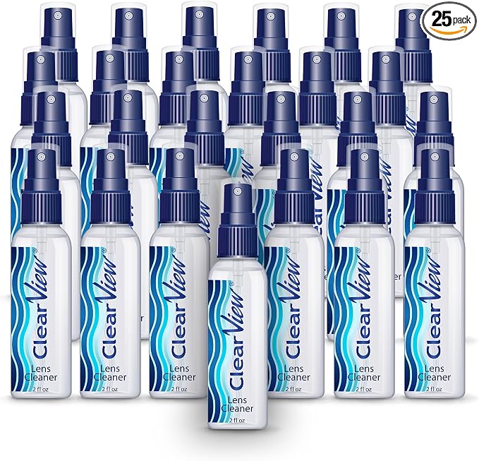 Lens Cleaner Spray – 25 Pack 2oz Bottles | Premium Streak-Free Glasses & Screen by ClearView