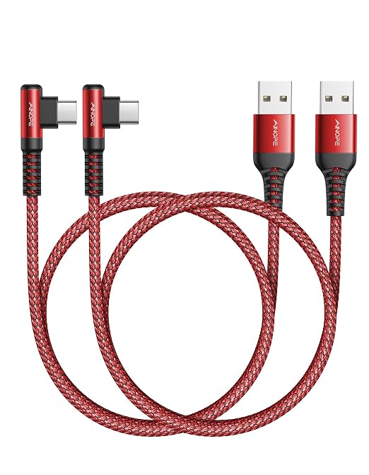 USB C Cable Fast Charger Type C 3.1A Right Angle Nylon Braided USB Type C Cable by AINOPE10yearsforphoneaccessories