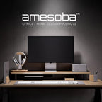 White Oak Dual‑Tier Ergonomic Desk Setup – Modern Wooden Monitor Stand & - Image 3