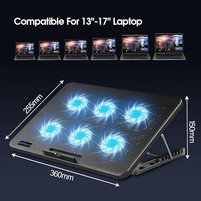 AIMIUZI Laptop Cooling Pad, Gaming Laptop Cooler - Image 8