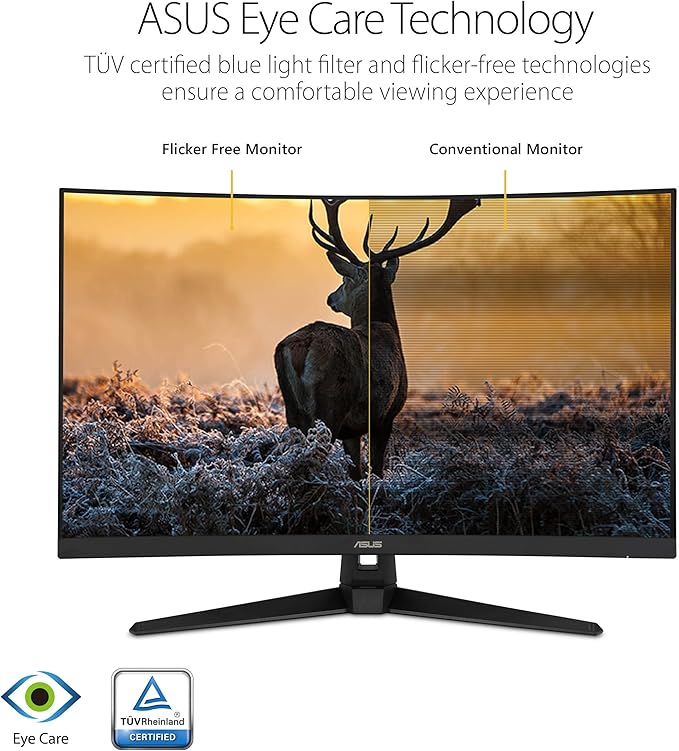 ASUS TUF Gaming VG328H1B 32” Curved Monitor, 1080P Full HD, Extreme Low Motion - Image 6