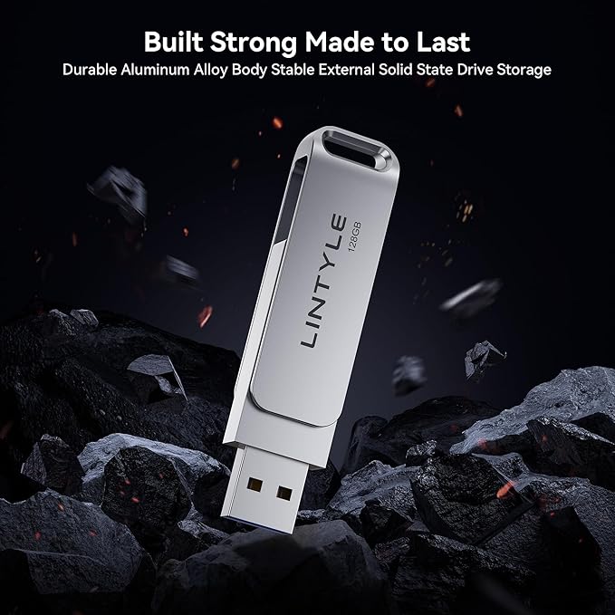 128GB External SSD Solid State Flash Drive, USB 3.2 Gen1, Dual Type-C & USB A - Image 6