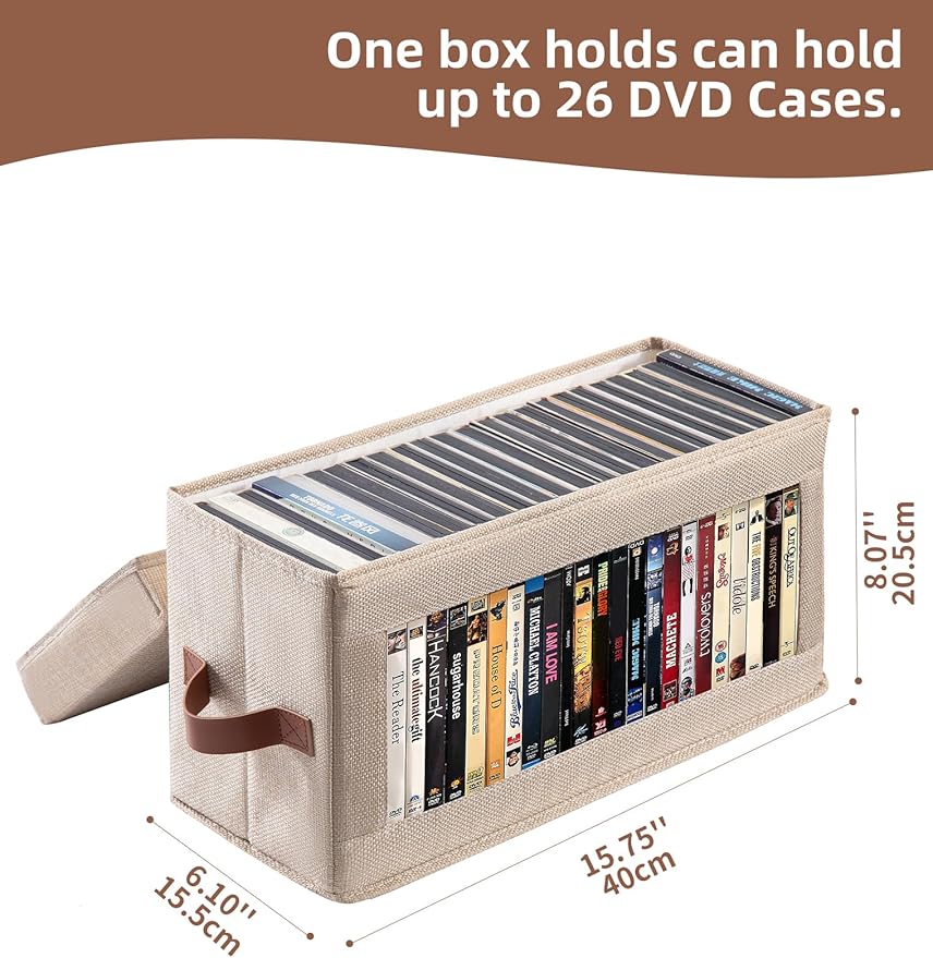 4 Pack DVD Storage Box with Visible Window, Dustproof CD/DVD Case Holder - Image 2