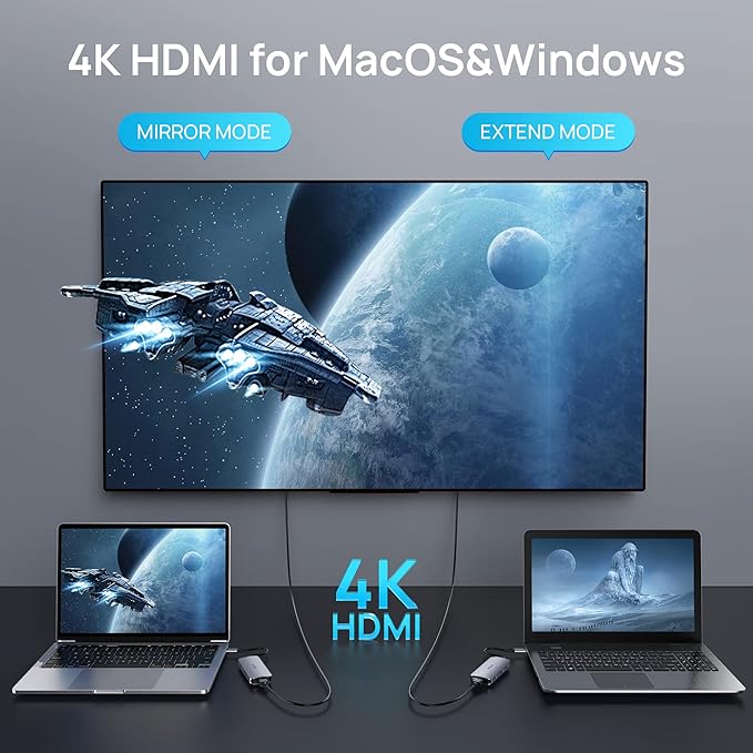 USB C Hub 4K 60Hz HDMI with 100W Power Delivery, USB-C and 2 USB-A 5Gbps Data - Image 4