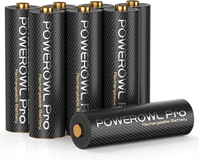 POWEROWL Gold-top Rechargeable AA Batteries PRO, High Capacity 2800mAh by POWEROWL