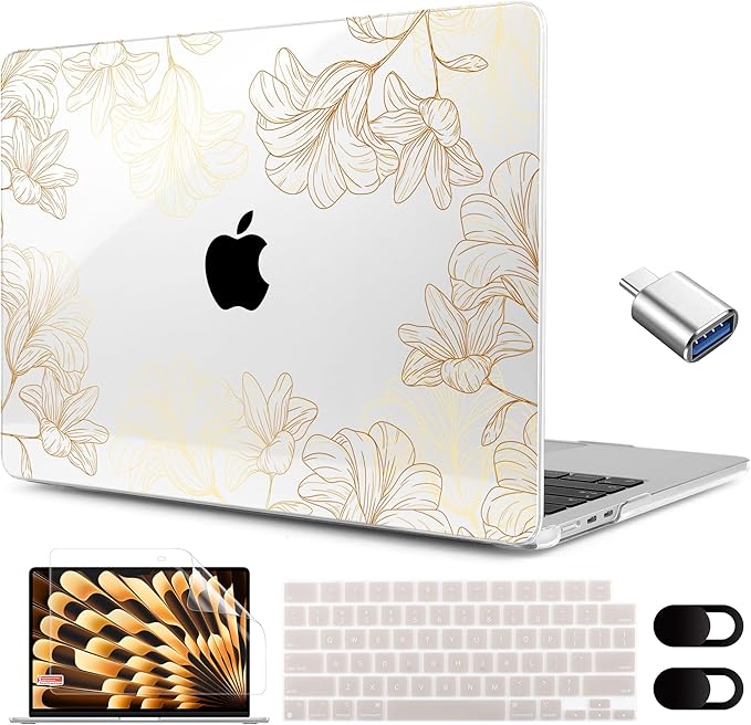 MEEgoodo for M4/M3/M2 MacBook Air 15.3 inch Case 2025 2024 2023, Case Fit Model by MEEgoodo