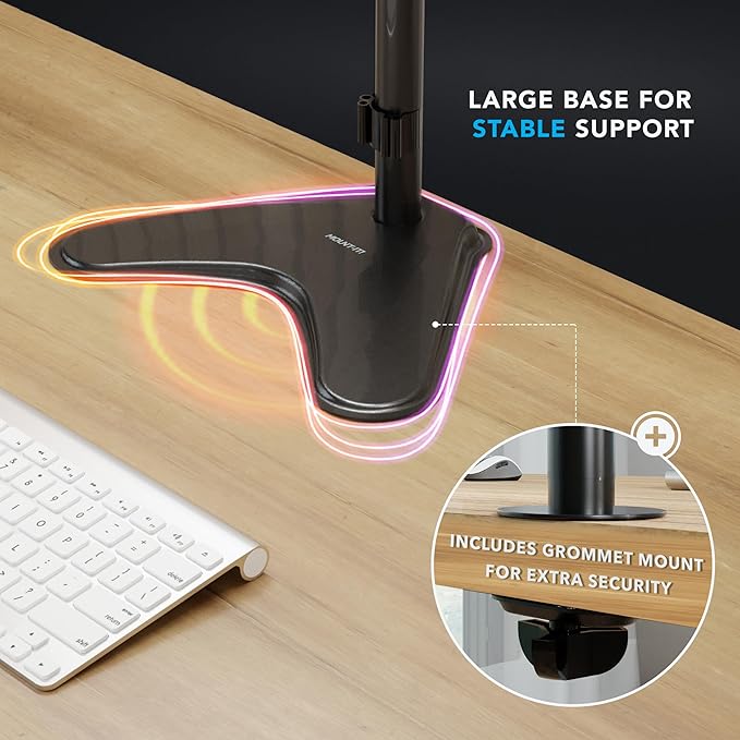 Mount-It! Dual Monitor Stand, Premium Adjustable Desk Mount - Image 5