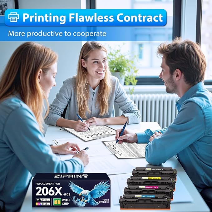 ZIPRINT 206X Toner Cartridges 4 Pack High Yield Compatible Replacement - Image 8