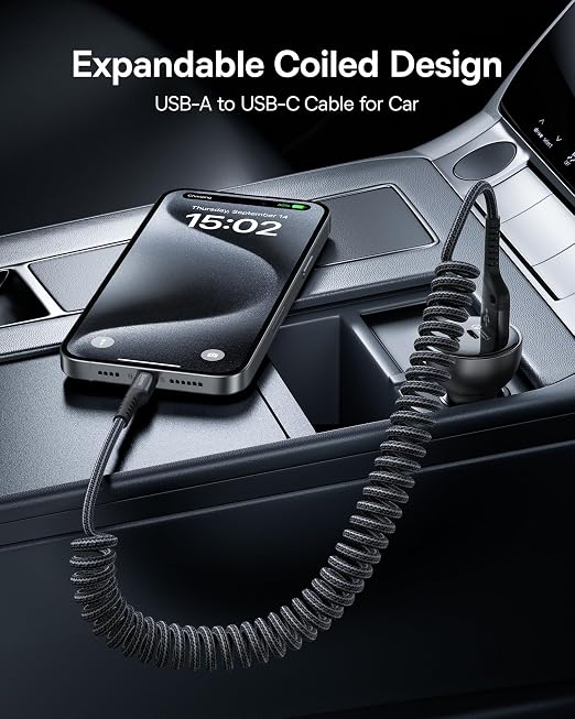 Baseus USB Type C Cable for Car, Nylon Braided Carplay Cable Compatible - Image 2