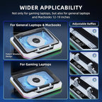 RGB Laptop Cooling Pad with LED Touch Screen, 3500 RPM Turbofan Notebook Cooler - Image 3