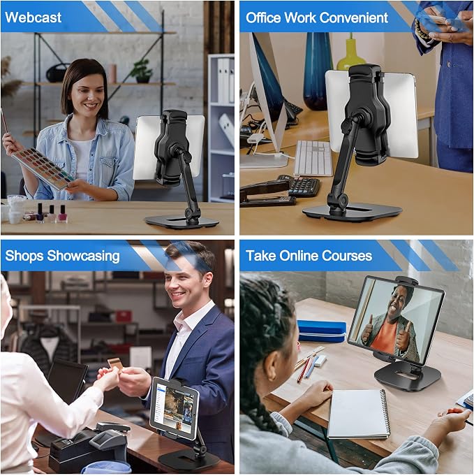 AboveTEK Upgraded Desktop Tablet Stand, 360° Swivel Tablet & Phone Desk Mount - Image 5