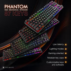 TECWARE Phantom 87 Key Mechanical Keyboard, RGB led, Typewriter Sound, Outemu - Image 2