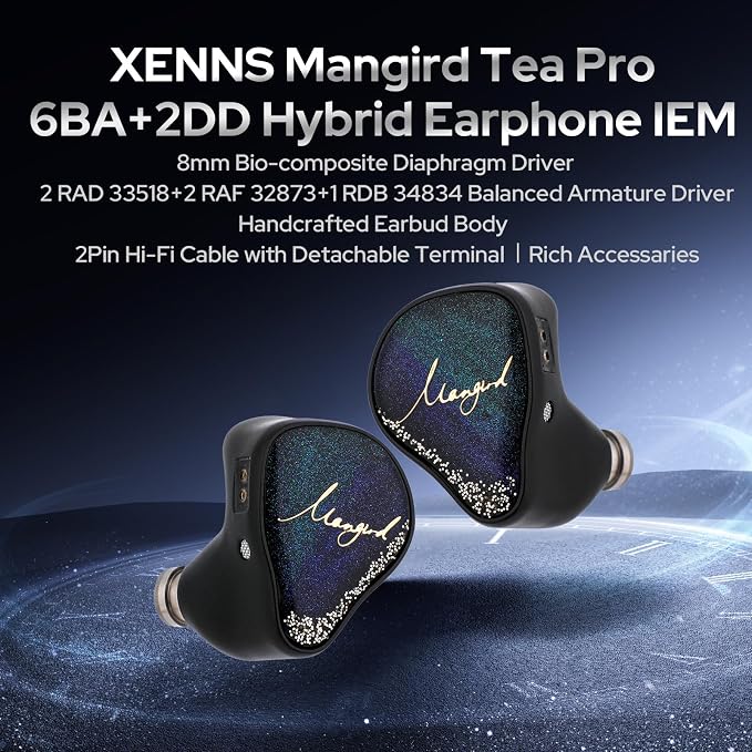 Linsoul Xenns Mangird Tea PRO in Ear Monitor, 6BA+2DD Hybrid Earphone IEM - Image 2