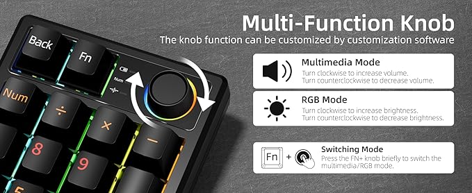 Gasket Creamy Mechanical Numpad Programmable Macro Keypad Wireless - Image 7
