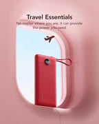 VRURC Portable Charger, 10000mAh Power Bank Built in Cables - Image 6