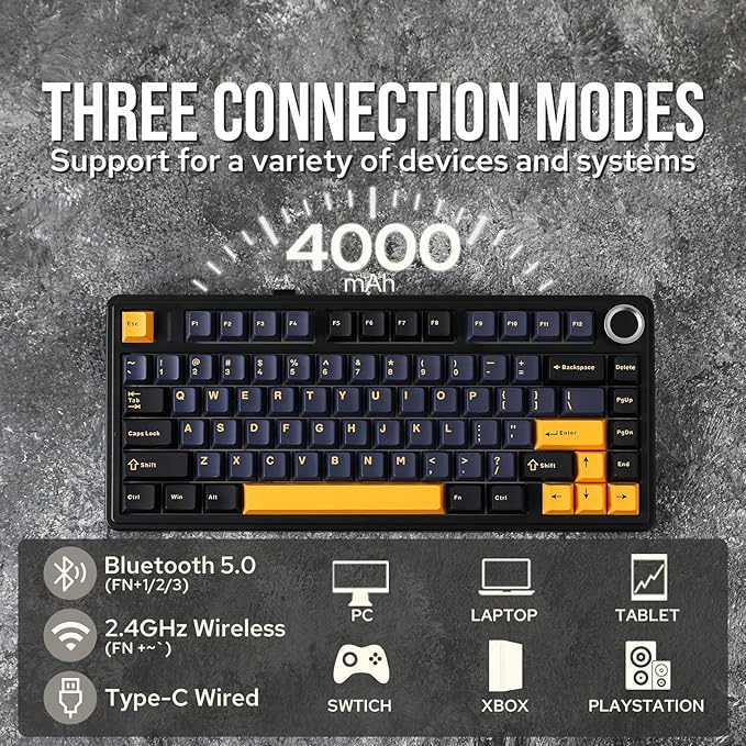 EPOMAKER x Aula F75 Gasket Mechanical Keyboard, 75% Wireless Hot Swappable - Image 3