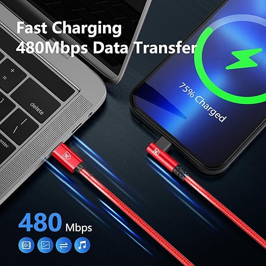 90 Degree USB C to Lightning Cable 10FT, iPhone Charger 3Pack Fast Charging - Image 6