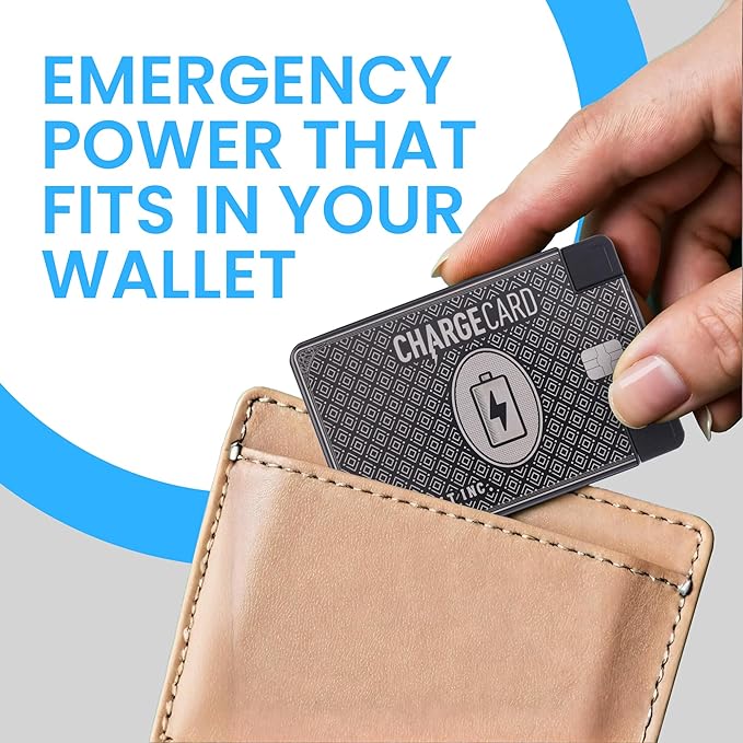 AquaVault ChargeCard – Ultra Slim Emergency Power Bank – Fits in Wallet – USB-C - Image 2