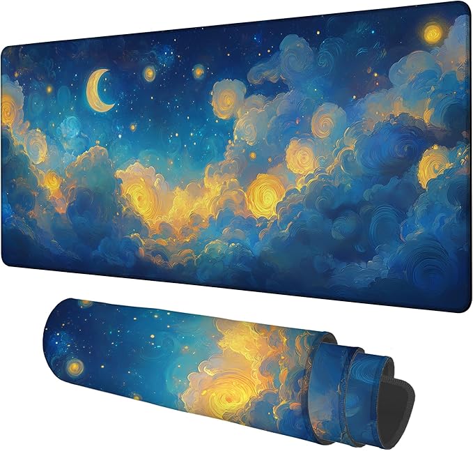 Gaming Desk Pad Large Extra Length Night Sky Mouse Pad Keyboard Laptop Non-Slip by Unknown