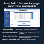 24 Port Gigabit POE+ Switch, Easy Smart Cloud Managed Swtich, 24*POE+ RJ45 - Image 6
