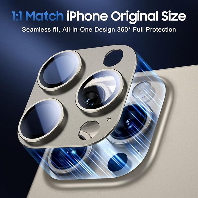 UniqueMe for 3 Pack iPhone 15 Pro/iPhone 15 Pro Max Camera Lens Protector - Image 5