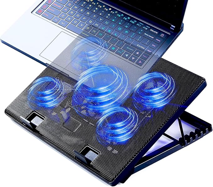 Laptop Cooling Pad 17inch 15.6 14 13 12inch Gaming Cooler Pad Chill Mat 5 Quiet by KEROLFFU