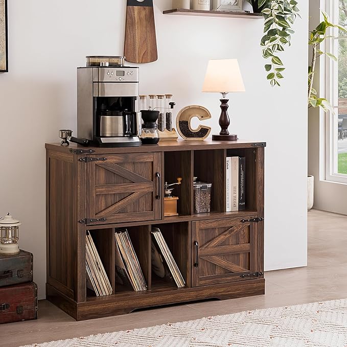 Large Record Player Stand with Vinyl Storage Up to 450 Albums, 39 Inch - Image 7