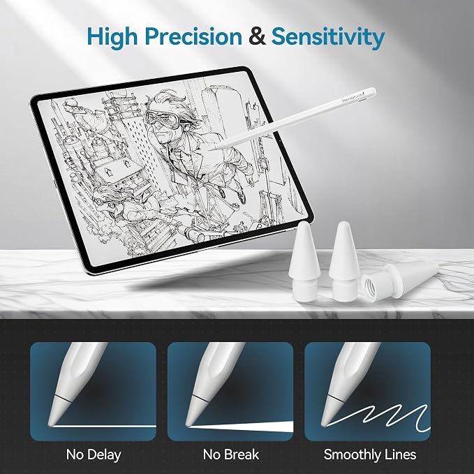 Replacement Tips for Apple Pencil Pro/1st/2nd &USB-C, 3 Pack High Sensitivity - Image 2