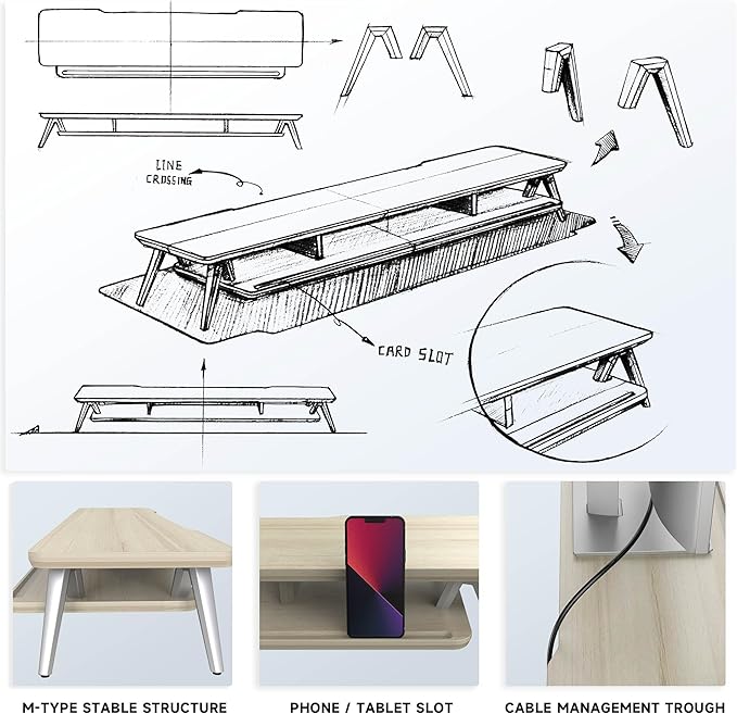 Fenge Dual Monitor Stand, Monitor Stands Riser - Image 6