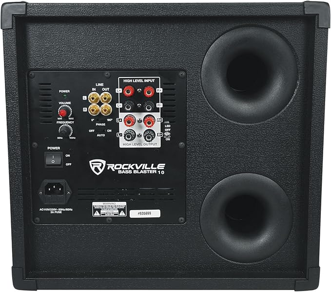 Rockville BASS Blaster 10 750W Powered 10" Home Theater Subwoofer Sub, LED - Image 4