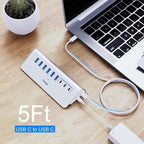 Powered USB Hub 10Gbps, intpw YH6AC 9-Port USB 3.2 /USB C Hub - Image 9