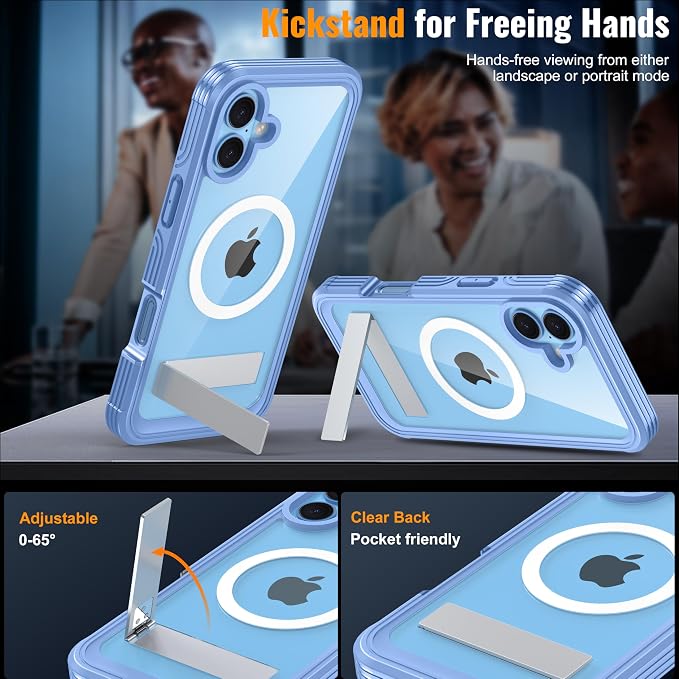 Magnetic & Stand for iPhone 16 Plus Case Built-in Privacy Screen Protector - Image 3