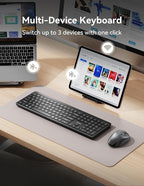TECKNET Bluetooth Keyboard Rechargeable, 2.4G Wireless Keyboard, Full-Size - Image 4