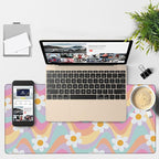 Large Mouse Pad Floral and Wavy Gaming Desk Pad Computer Keyboard Non-Slip - Image 4