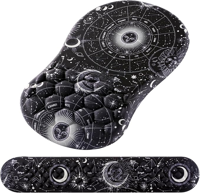 Mouse Pad Wrist Support, 2 in1 Keyboard Wrist Rest+ Ergonomic Mouse Pad by Laokiiy