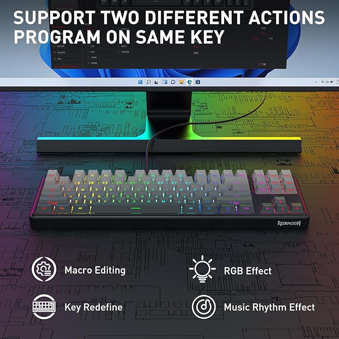Redragon K707 HE Rapid Trigger Gaming Keyboard, 87 Keys TKL Wired Mechanical - Image 7