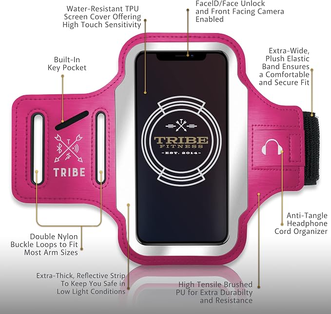 TRIBE Running Phone Holder Armband. iPhone & Galaxy Cell Phone Sports Arm Bands - Image 3
