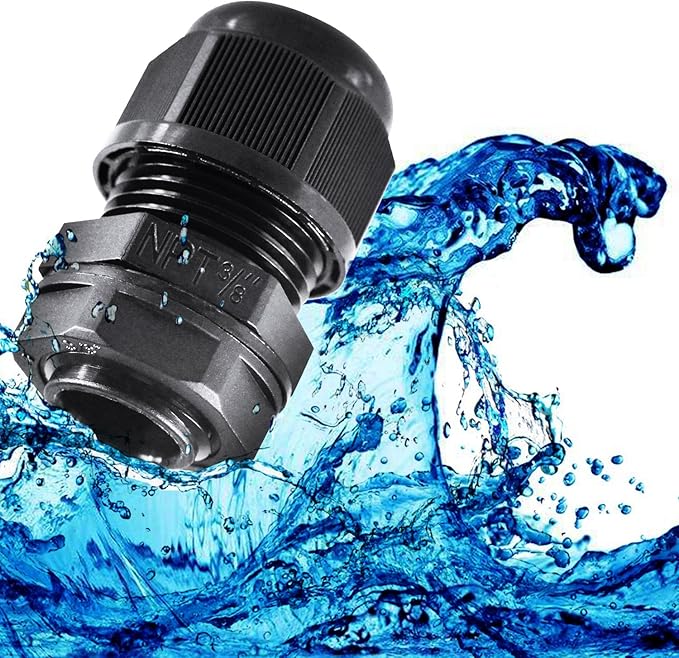 XHF 10 Pcs 1/2" IP68 Strain Relief Nylon Cord Grip Waterproof NPT Cable Glands - Image 6