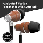 Symphonized Premium Wooden Airtube Headphones EMF Earbuds, 3D Sound, Microphone - Image 2