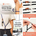 Pulpo 2-in-1 Cell Phone Wrist Strap and Lanyard Navy - Image 3