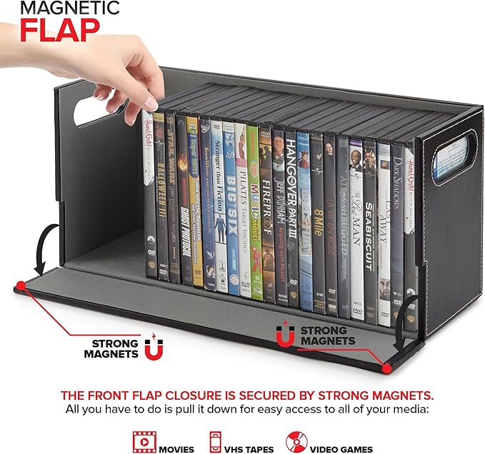 Stock Your Home DVD Storage Box, Movie Shelf Organizer - Image 3