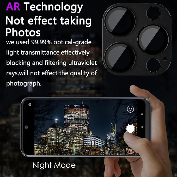 2 Pack Camera Lens Protector for iPhone 15 Pro/iPhone 15 Pro Max, AR Tempered - Image 3