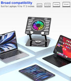 Laptop Stand, with 360°Rotating Base, External Cooling Fan, Adjustable RGB - Image 7