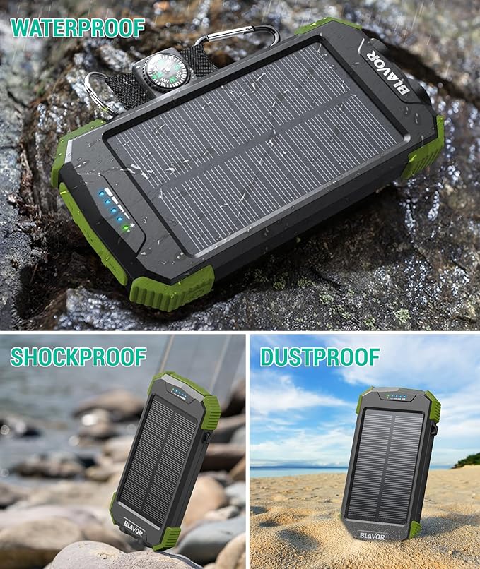 BLAVOR Solar Charger Power Bank 10, Portable Wireless Charger, 20W Fast - Image 6