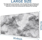 Large Mouse Pad Wave Lines Gaming Desk Pad Computer Keyboard Non-Slip - Image 3