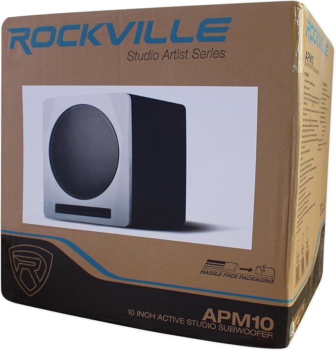 Rockville APM10W Active Studio Subwoofer in White, MDF Wood, RCA/XLR/Optical - Image 8