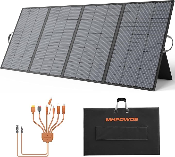 400W Portable Solar Panel, Lightweight Foldable Solar Panels Complete by MHPOWOS