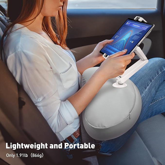 AboveTEK Tablet Pillow Stand for Bed, Hands-Free 360° Adjustable iPad Pillow - Image 8