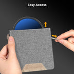 K&F Concept Lens Filter Case 4 Pocket, Leather Carrying Filters Bag Pouch - Image 3