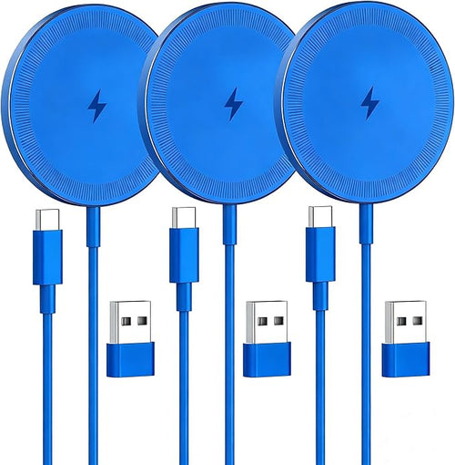 3-Pack 15W Magnetic Wireless Charger: Qi2 Fast Charging Pad by SMILESTATION